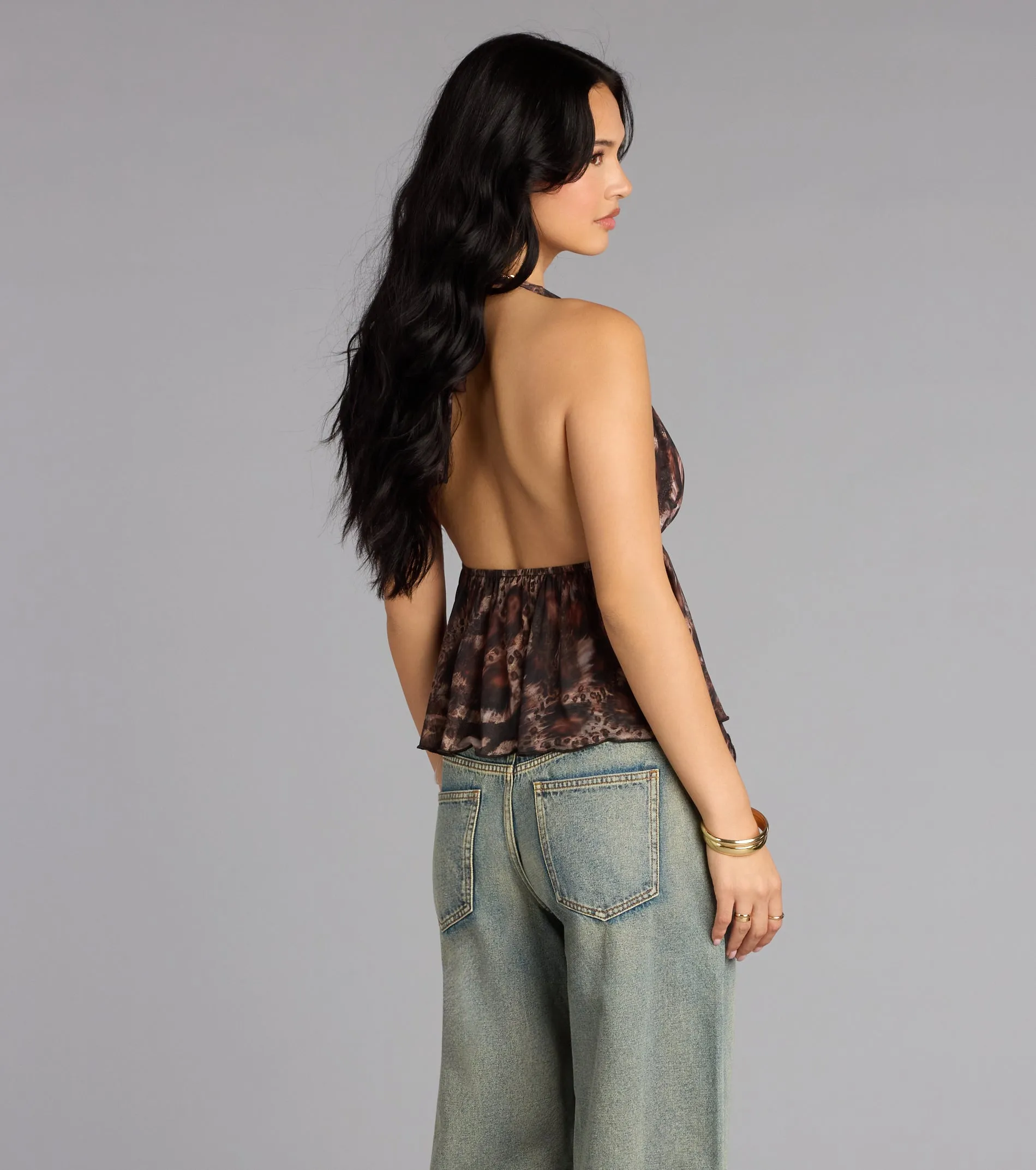 Spotted In Town Plunge Halter Top sold by Windsor product image thumbnail 2