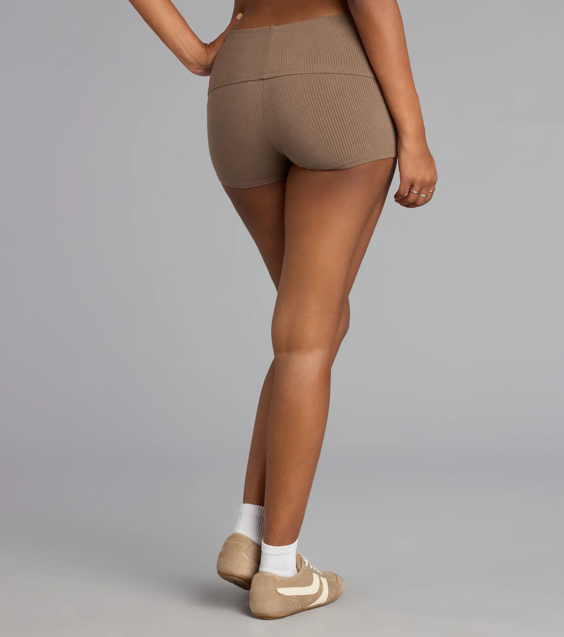 Cozy Cool Rib Knit Foldover Shorts sold by Windsor product image thumbnail 2