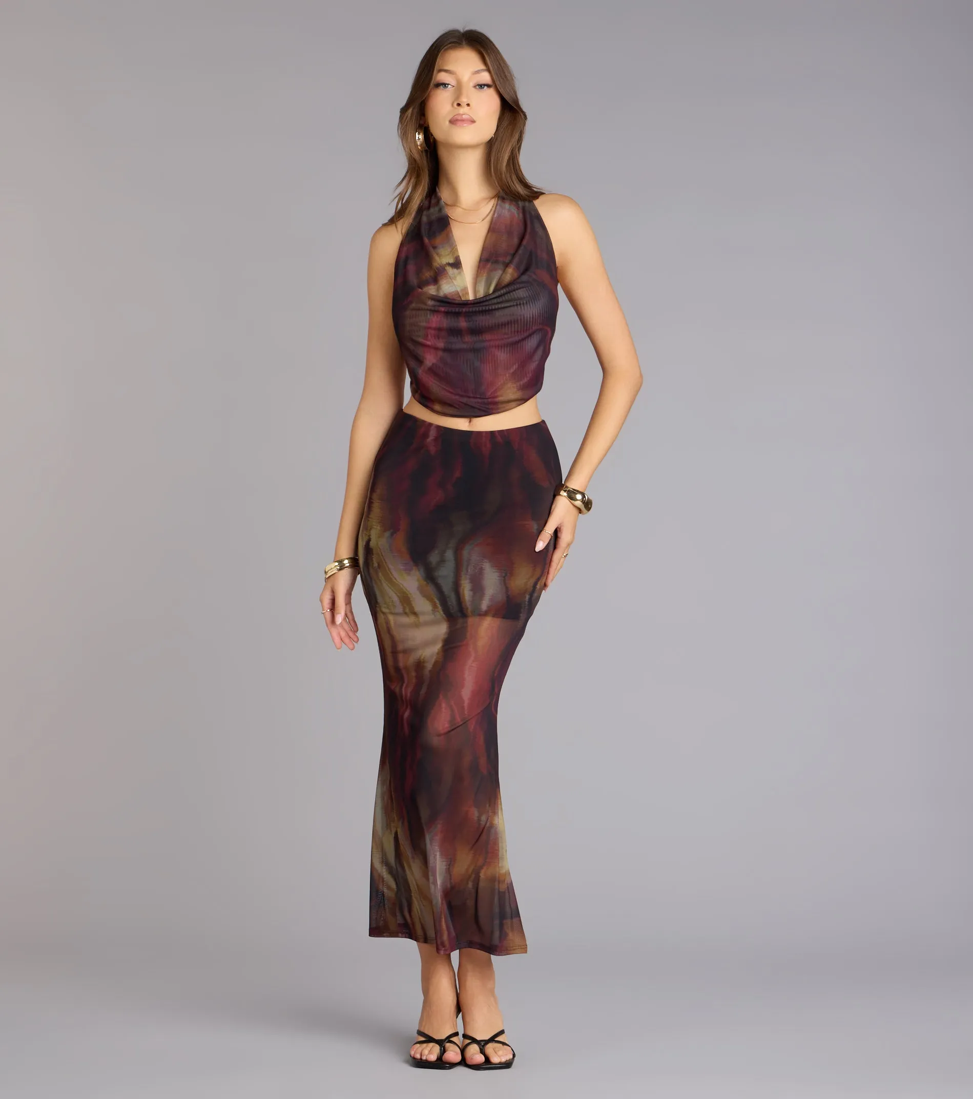 Night Out Muse Abstract Print Halter Top sold by Windsor product image thumbnail 4