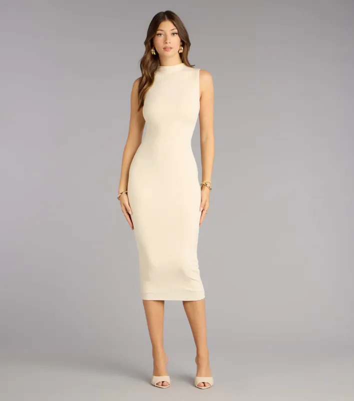 Refined Chic Ribbed Midi Dress sold by Windsor