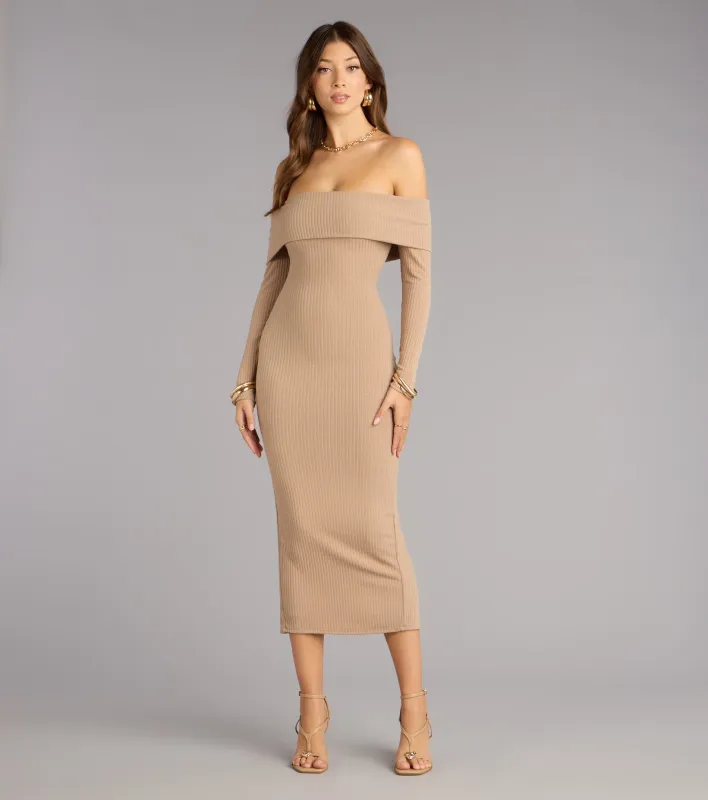 Effortless Aura Long Sleeve Midi Dress sold by Windsor