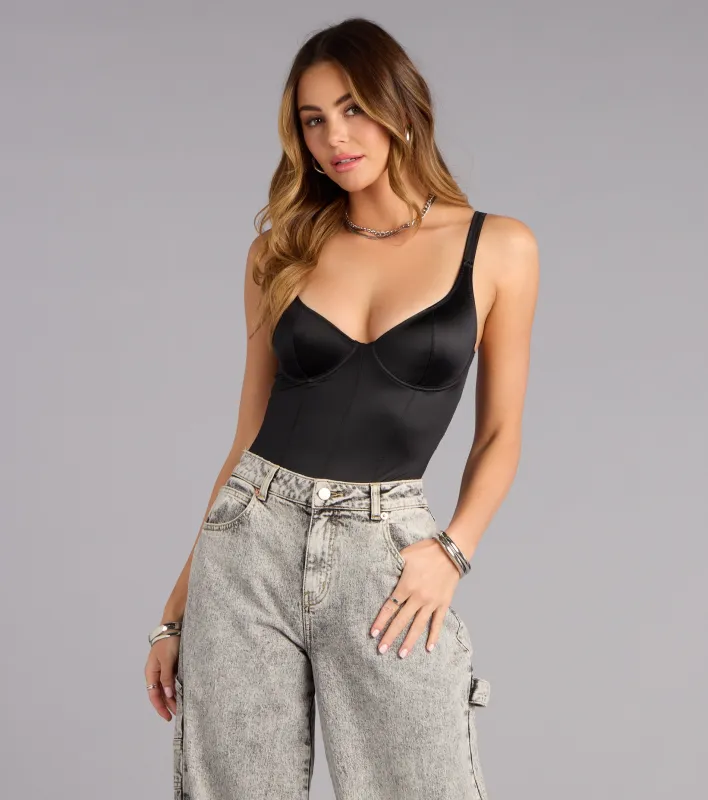 Quiet Glow Satin Bodysuit sold by Windsor