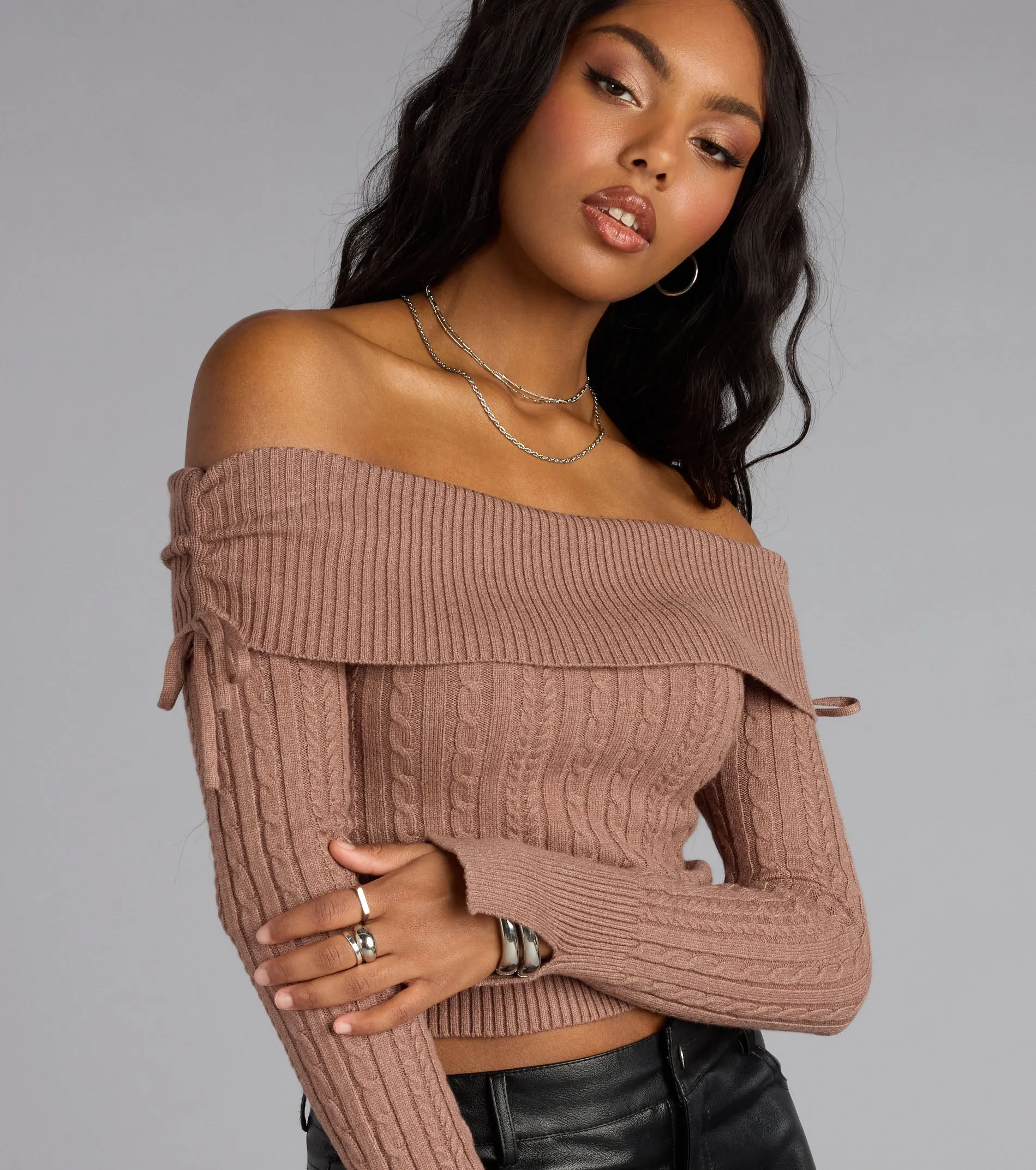 Fall Flirt Off-The-Shoulder Sweater sold by Windsor product image thumbnail 4