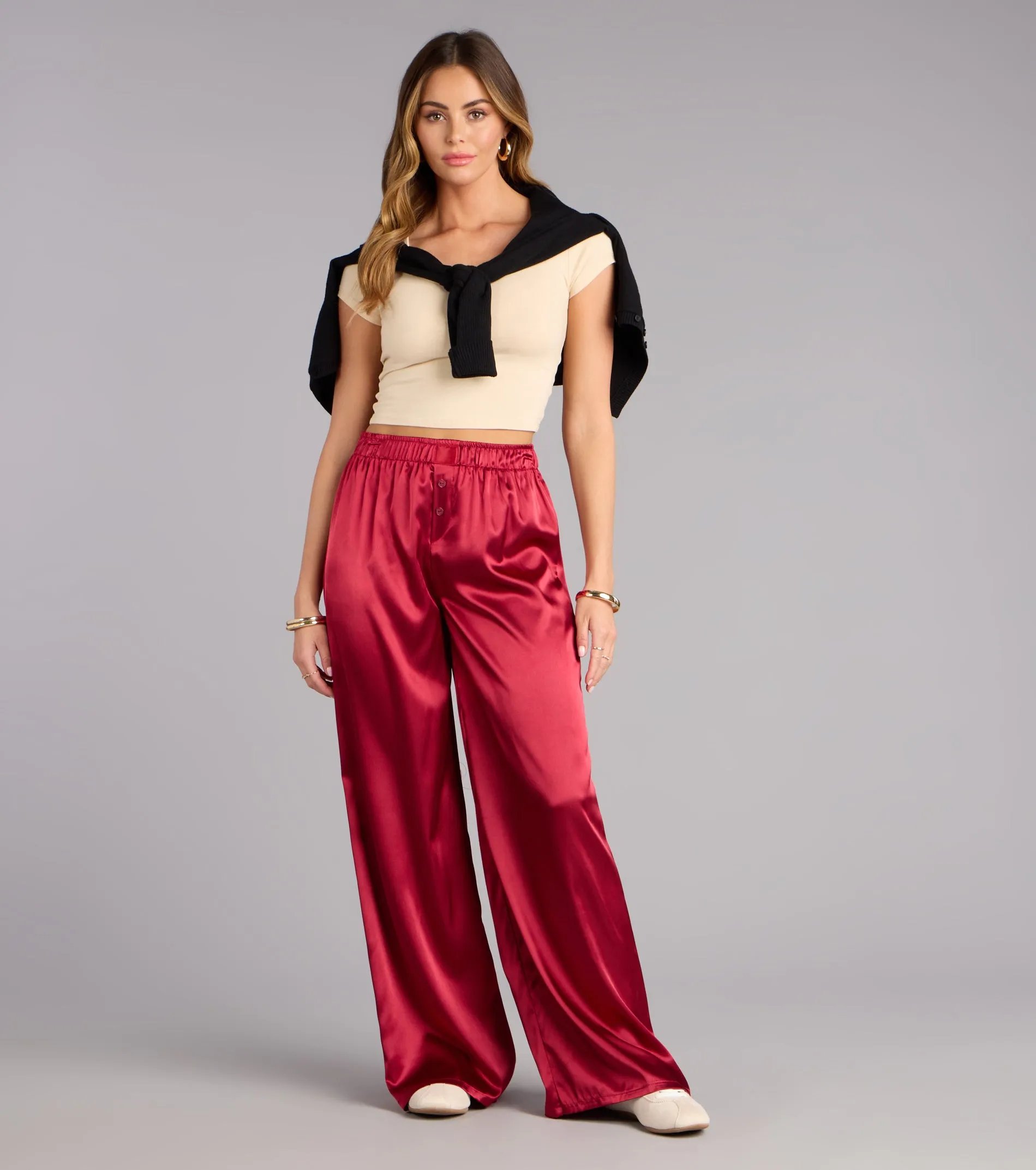 Pillow Talk Satin Pajama Pants sold by Windsor product image thumbnail 5