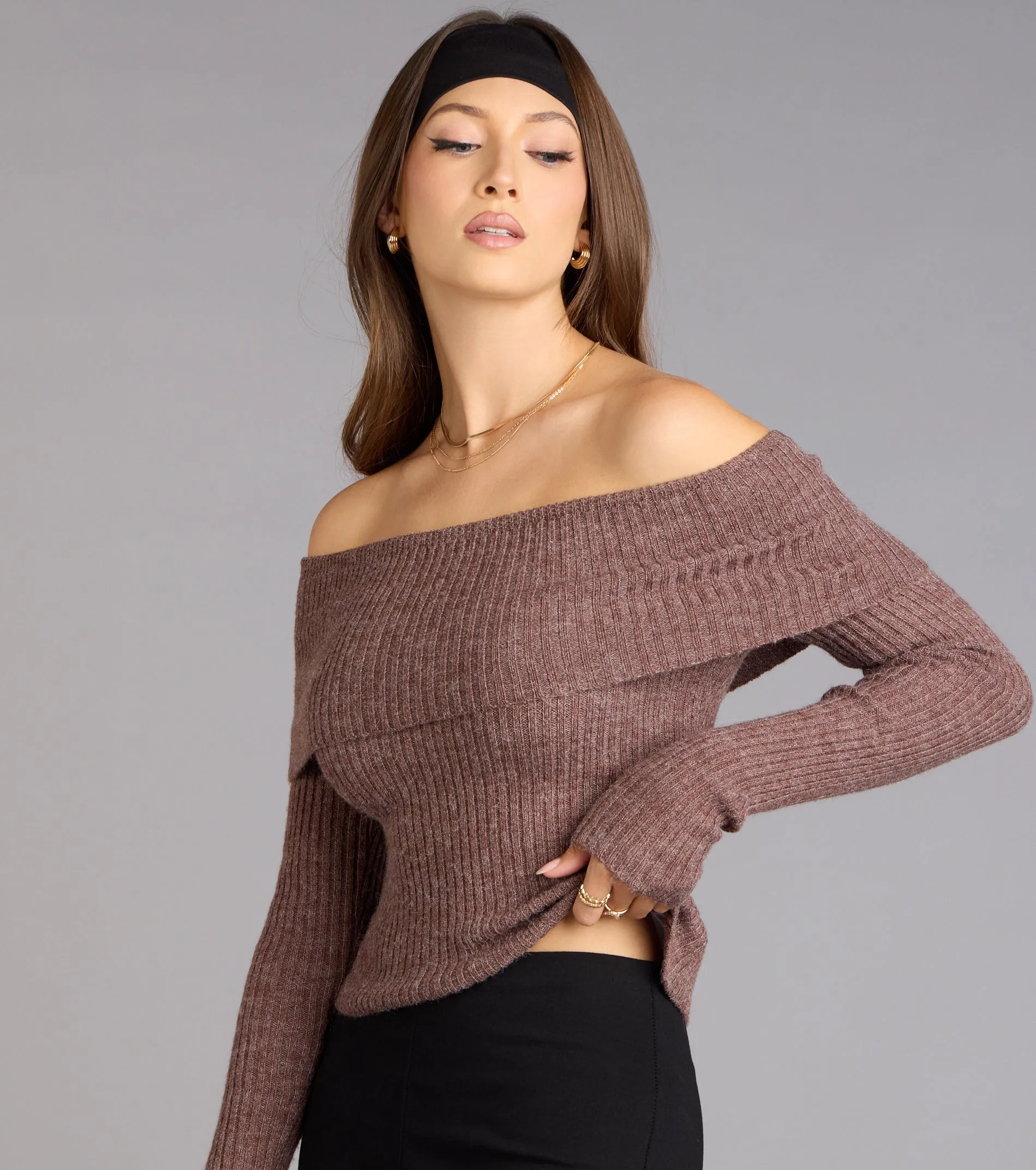 Autumn Muse Off-The-Shoulder Sweater sold by Windsor