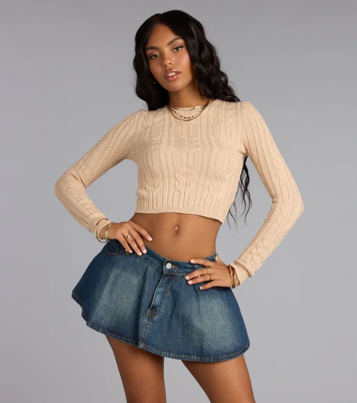 Cozy Twist Cable Knit Tie Back Sweater sold by Windsor