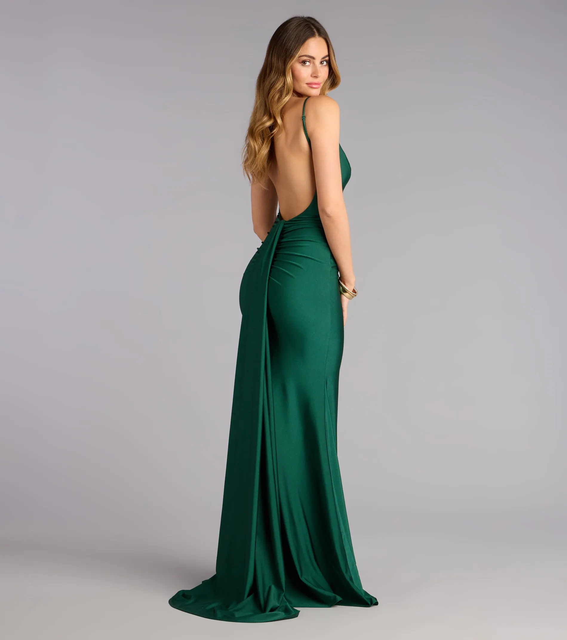 Haley Open Back Sash Mermaid Formal Dress sold by Windsor