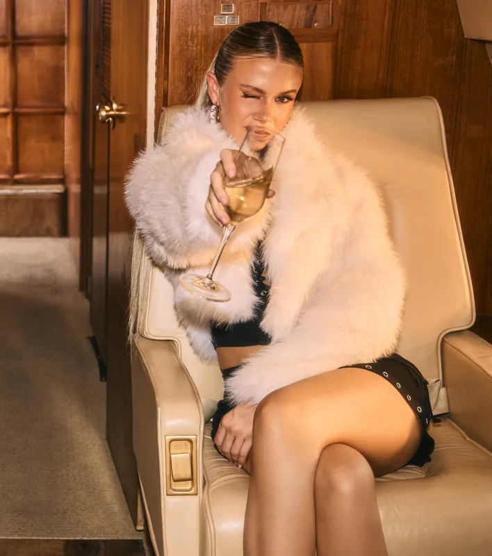 High Drama Cropped Faux Fur Jacket sold by Windsor