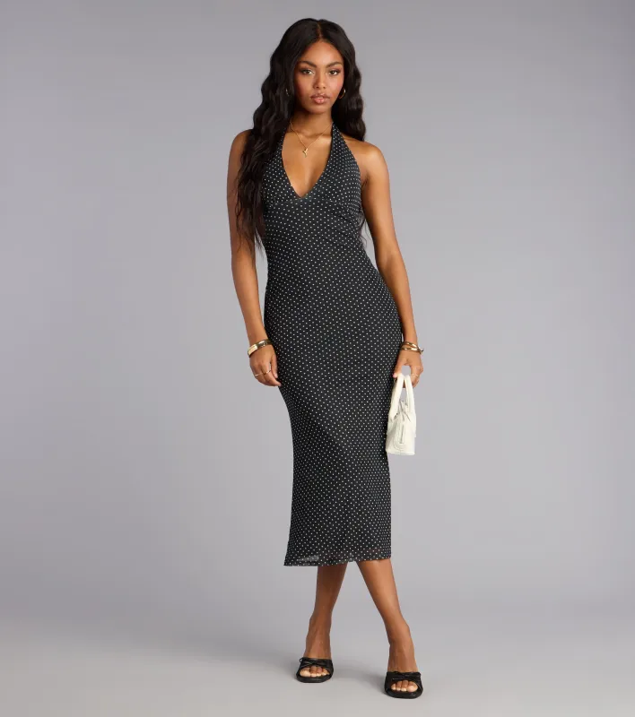 Retro Romance Halter Midi Dress sold by Windsor