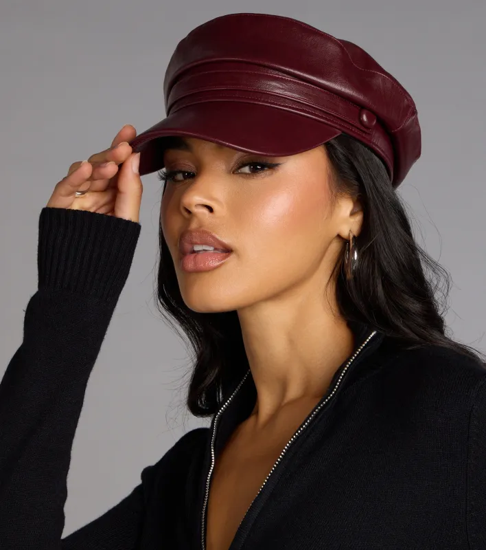 Everyday Edge Faux Leather Cabby Hat sold by Windsor
