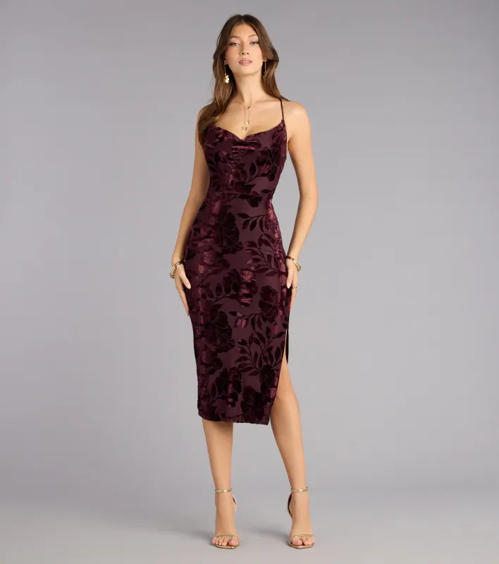 Velvet Promise Floral Midi Dress sold by Windsor