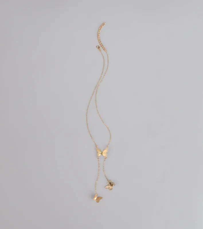 Soft Statement Butterfly Lariat Necklace sold by Windsor