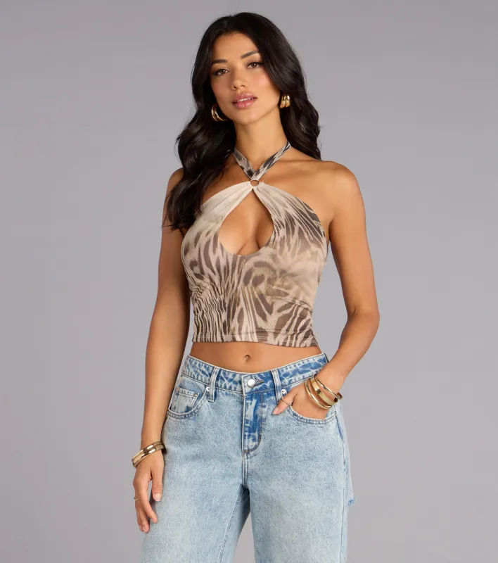 Wild Rhythm Halter Crop Top sold by Windsor