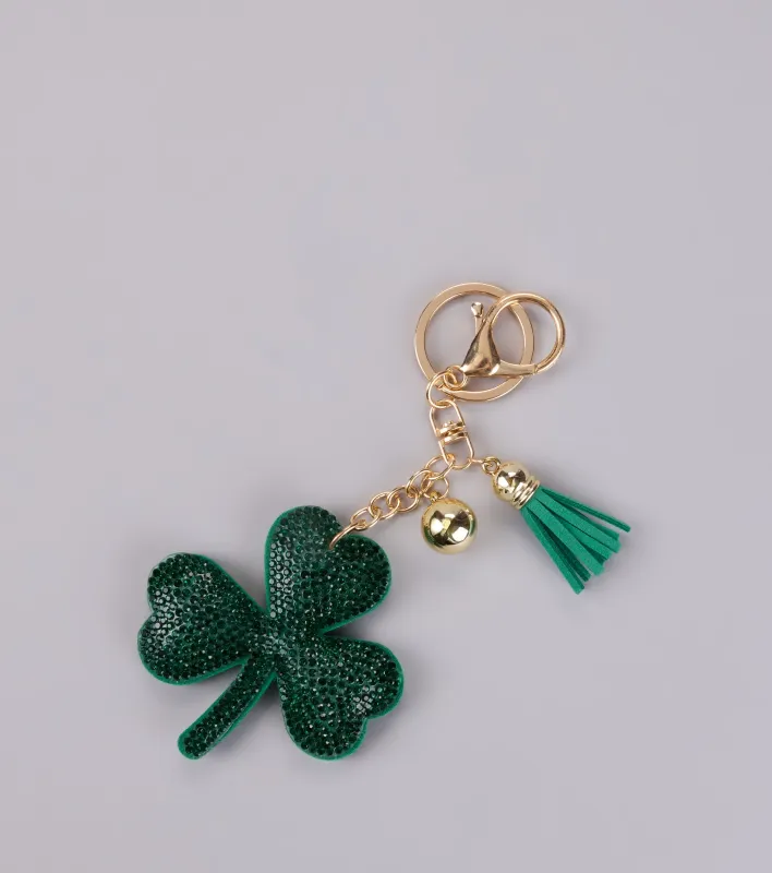 Lucky You Rhinestone Clover Keychain sold by Windsor