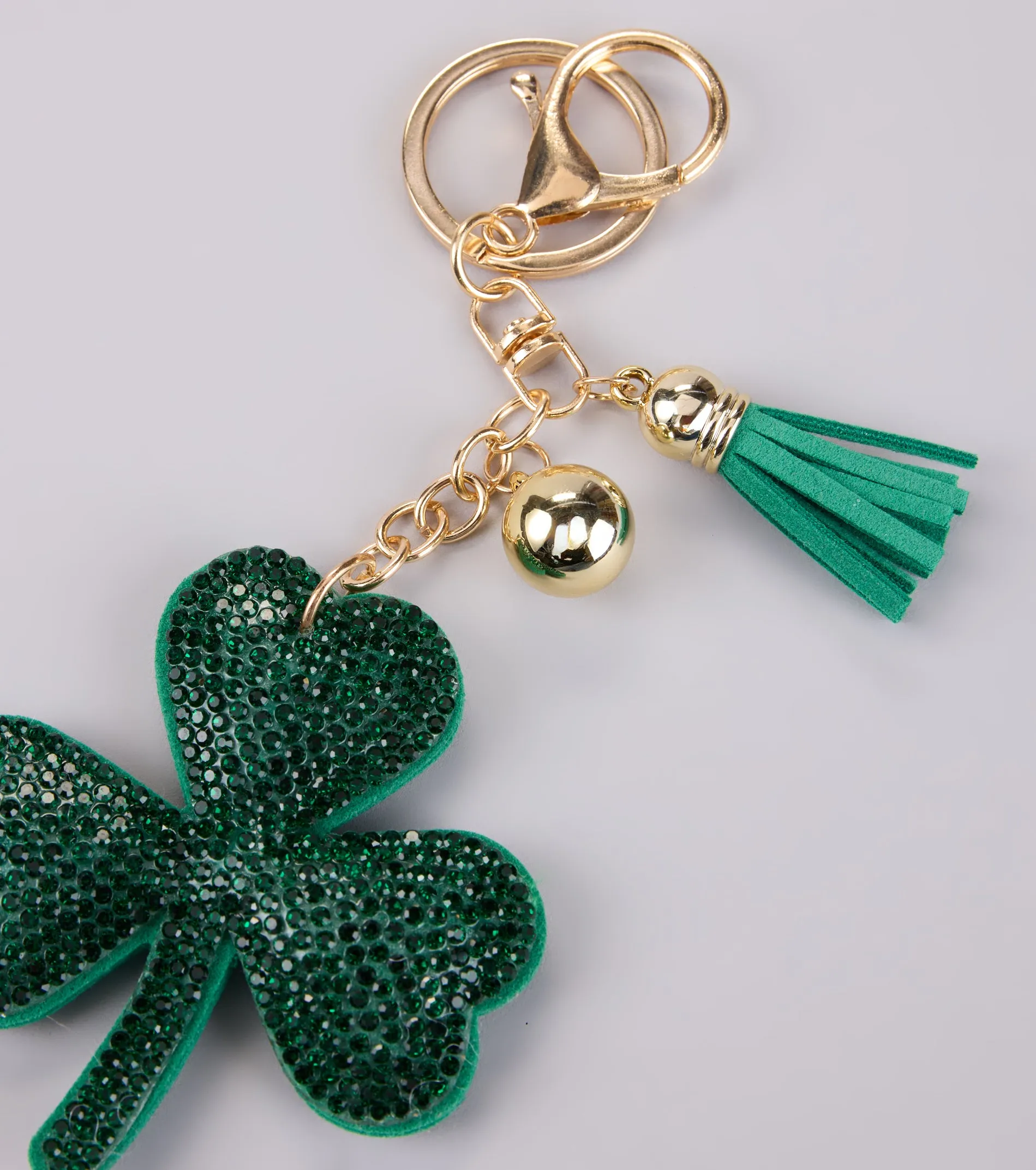 Lucky You Rhinestone Clover Keychain sold by Windsor product image thumbnail 2