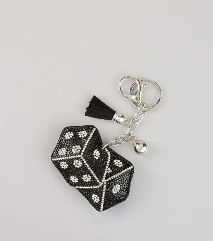 Roll With It Rhinestone Dice Keychain sold by Windsor