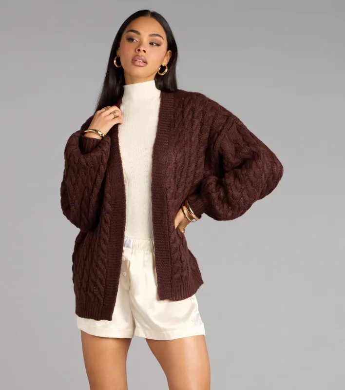 Wrap Me Up Cable Knit Cardigan sold by Windsor