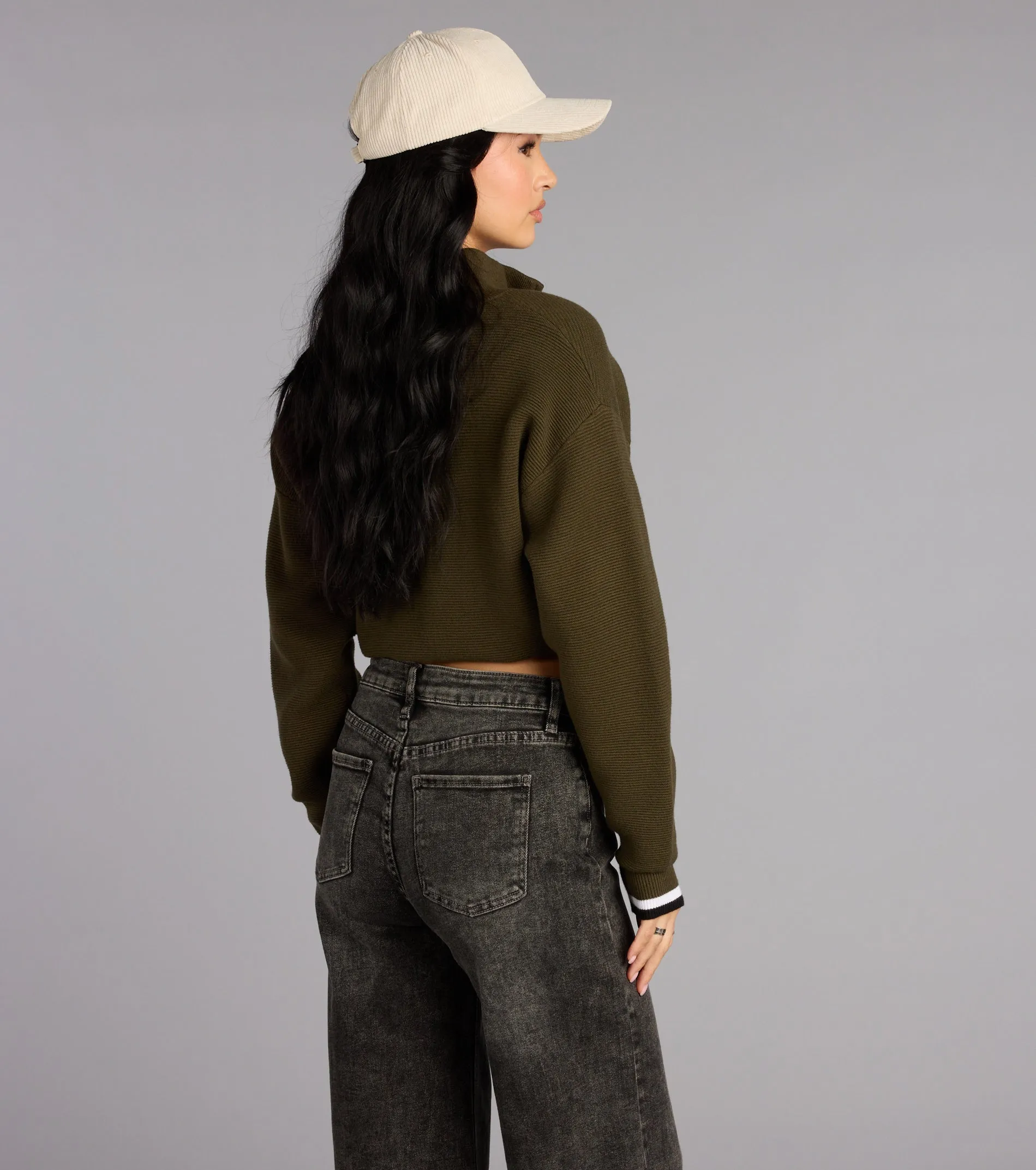 Season Shift Mock Neck Crop Sweater sold by Windsor product image thumbnail 2