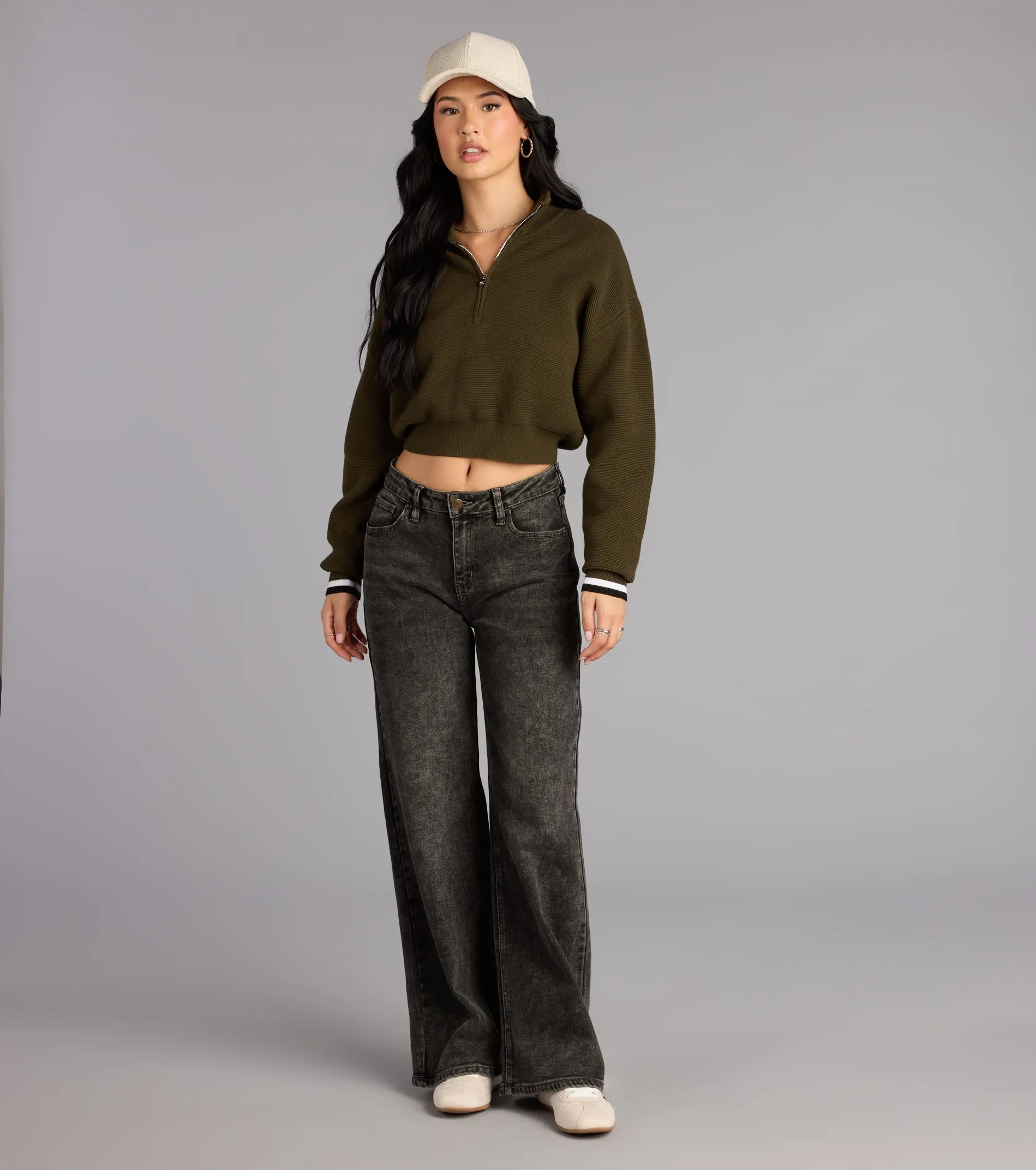 Season Shift Mock Neck Crop Sweater sold by Windsor product image thumbnail 3