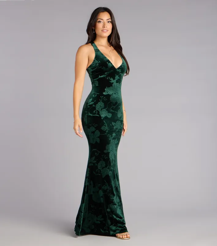 Miriam Floral Velvet Mermaid Formal Dress sold by Windsor