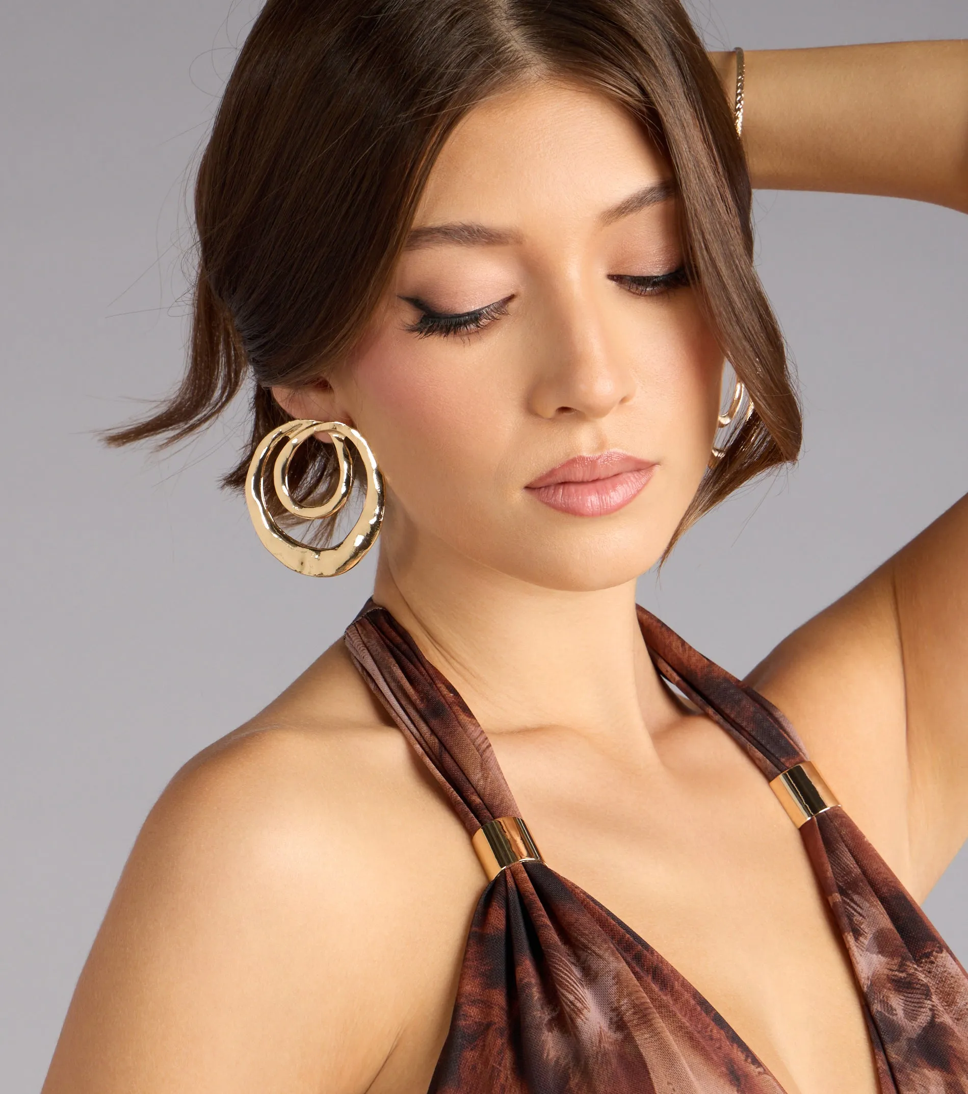 Double Take Statement Hoop Earrings sold by Windsor product image thumbnail 2