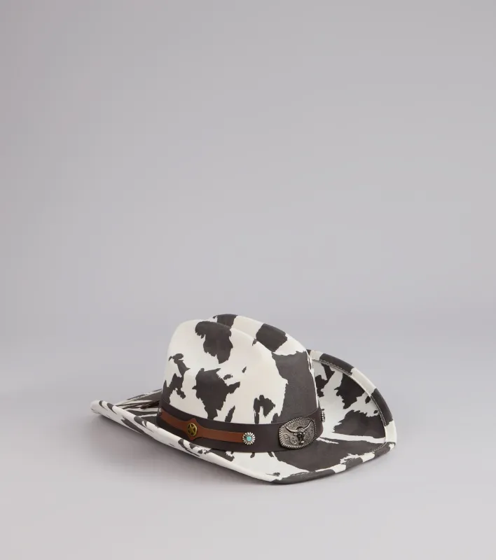 Rodeo Dreams Cow Print Cowboy Hat sold by Windsor