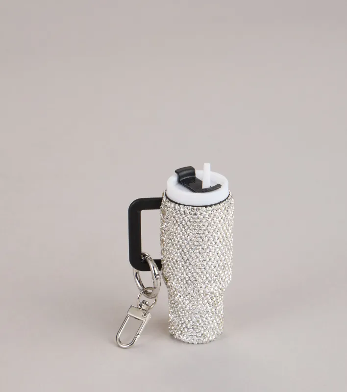 Glow Mode Rhinestone Hydro Cup Keychain sold by Windsor