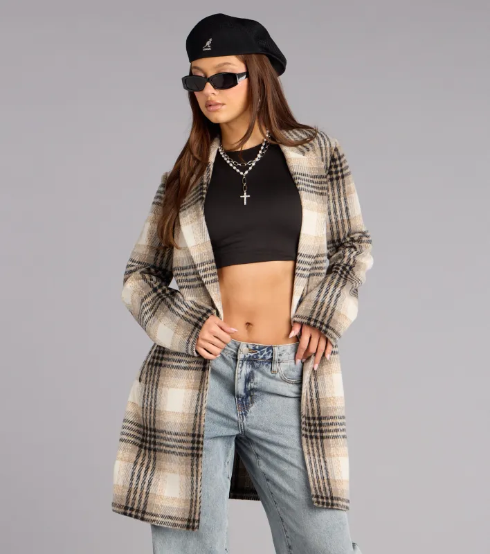 Stylishly Timeless Plaid Trench Coat sold by Windsor