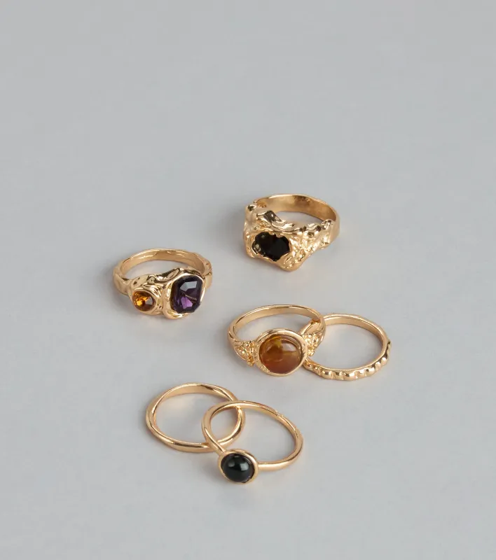 Glam Treasure Stone Ring Set sold by Windsor