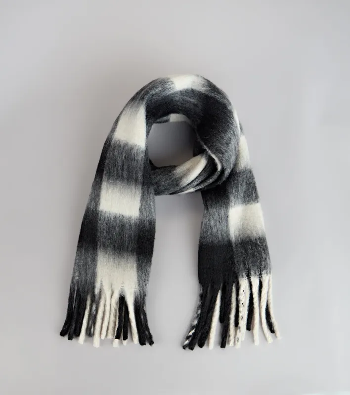 Cozy Moment Plaid Fringe Scarf sold by Windsor