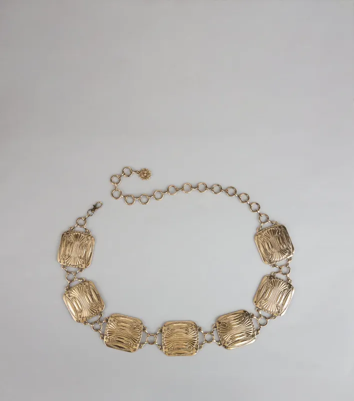 Vintage Glam Square Concho Chain Belt sold by Windsor