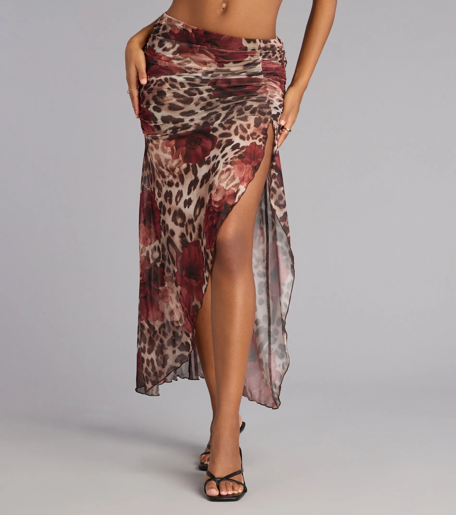 Untamed Bloom High-rise Slit Midi Skirt sold by Windsor product image thumbnail 4