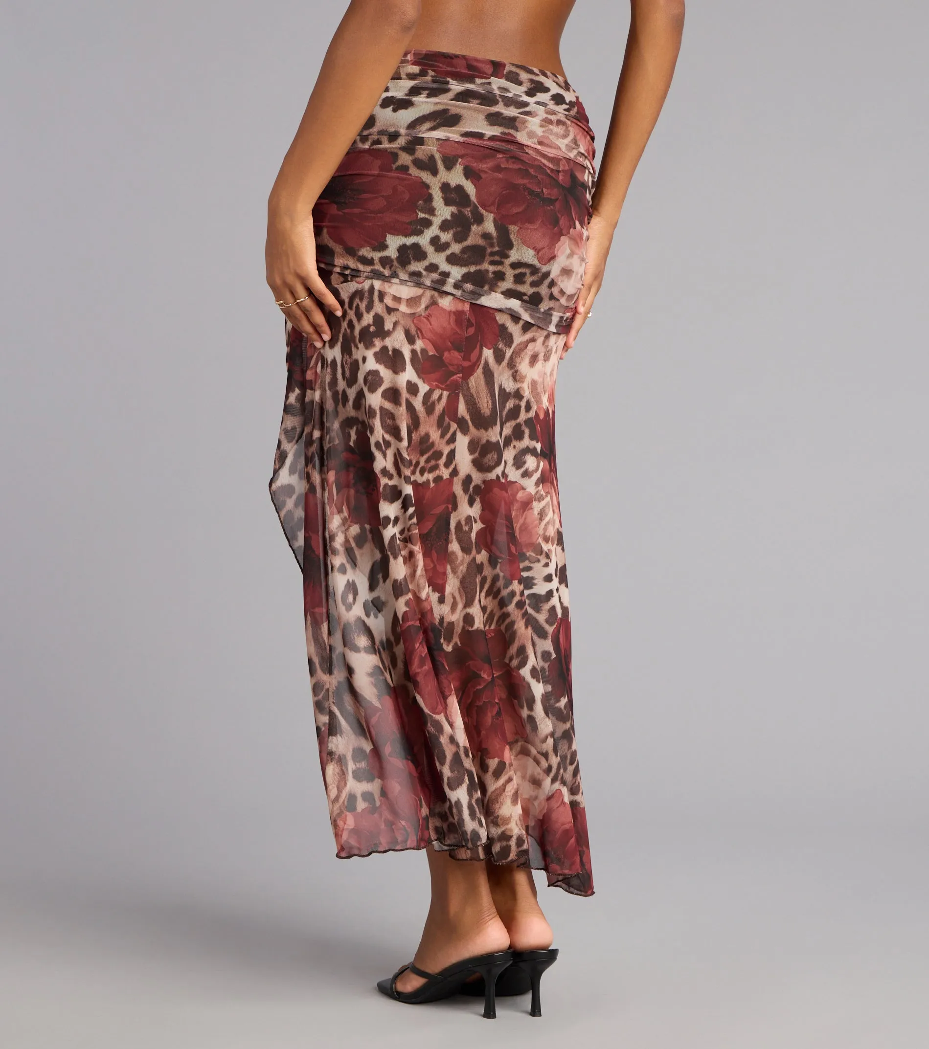 Untamed Bloom High-rise Slit Midi Skirt sold by Windsor product image thumbnail 2