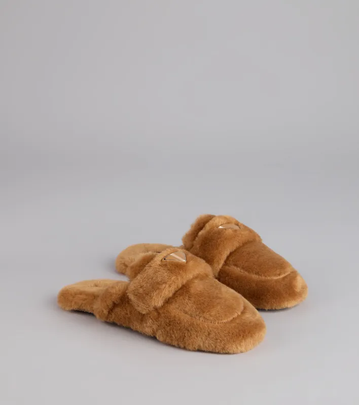 Lounge Edit Fuzzy Mule Slippers sold by Windsor