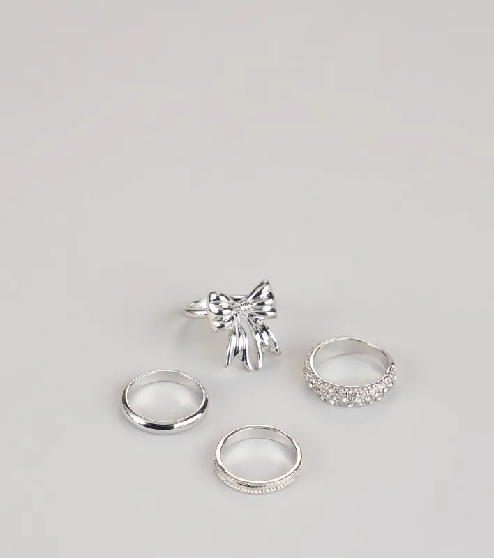 Tied To Shine Four-Piece Ring Set sold by Windsor