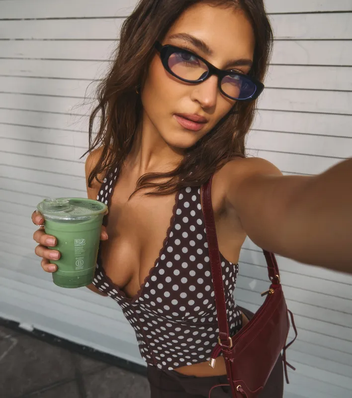 Sweet Talk Polka Dot Crop Top sold by Windsor