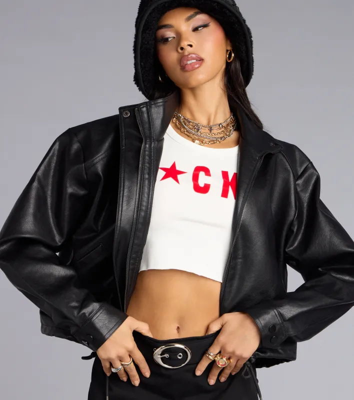 Urban Icon Cropped Bomber Jacket sold by Windsor