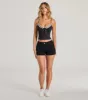 Perfect Twist Lace Bow V-Neck Crop Top sold by Windsor