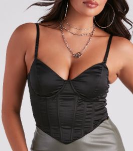 Set In Satin Crop Corset Top sold by Windsor