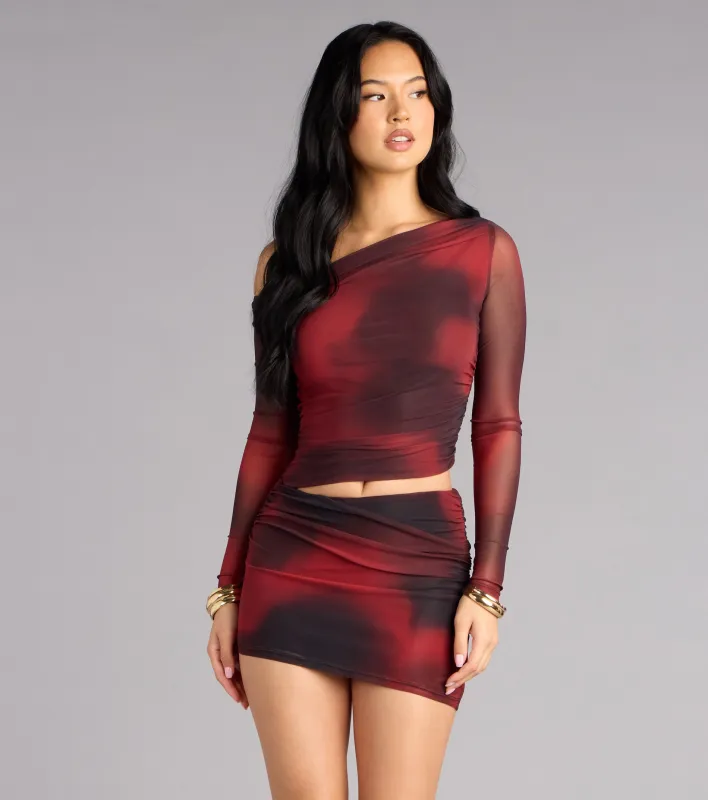 Midnight Ember Mesh Mini Dress sold by Windsor