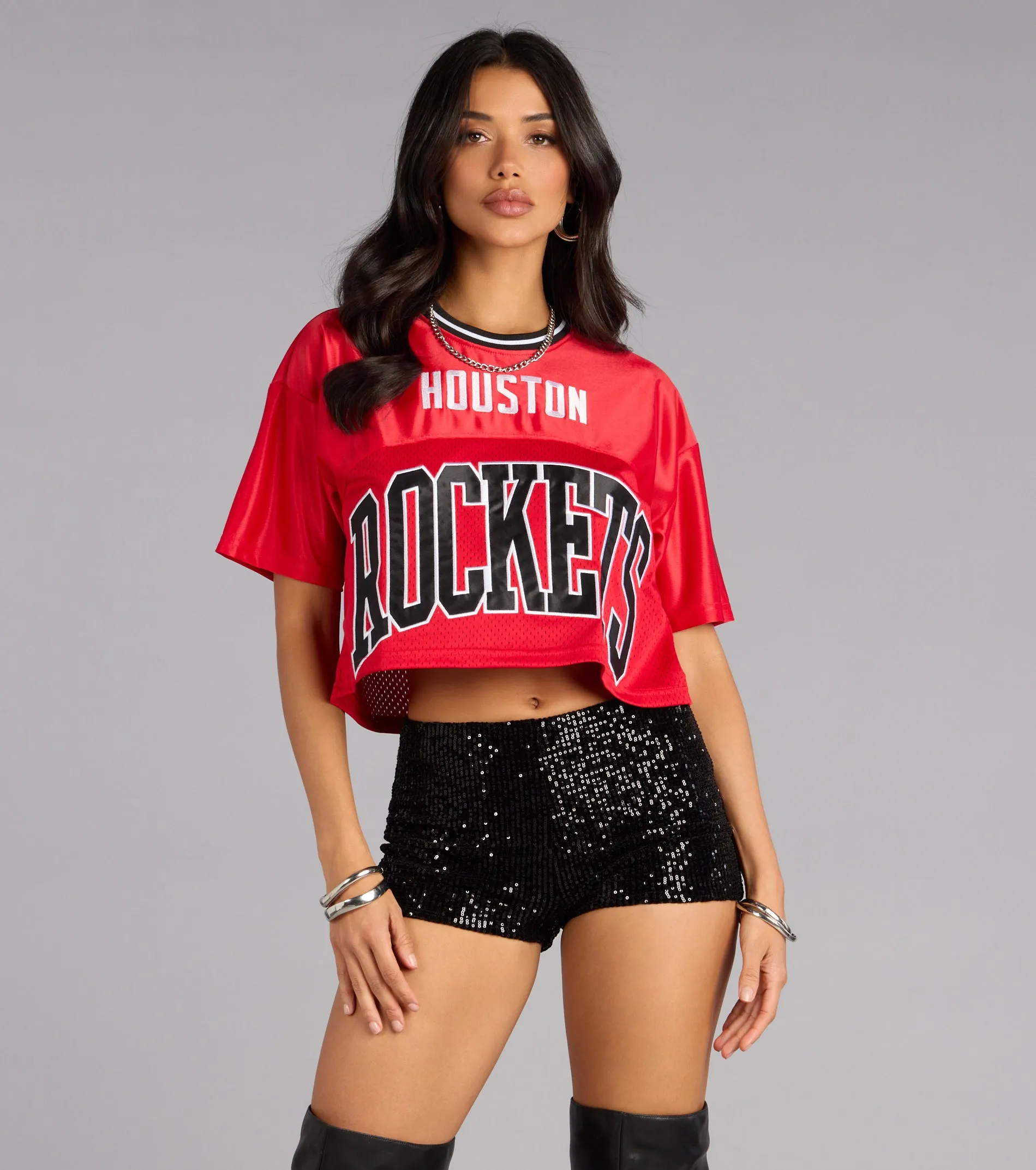 Ultra Game NBA Houston Rockets Crop Top sold by Windsor