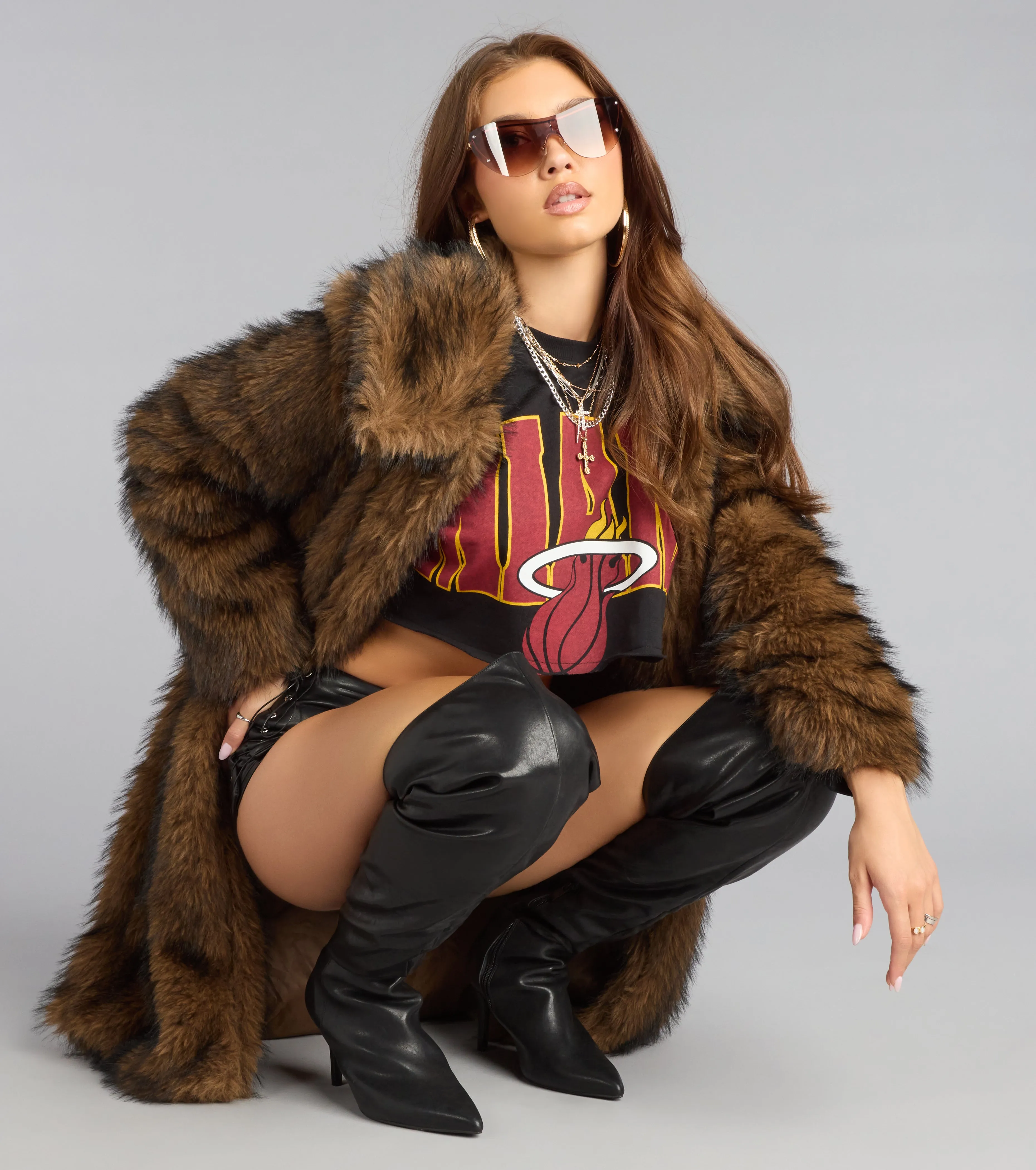 Ultra Game NBA Miami Heat Crop Sweatshirt sold by Windsor