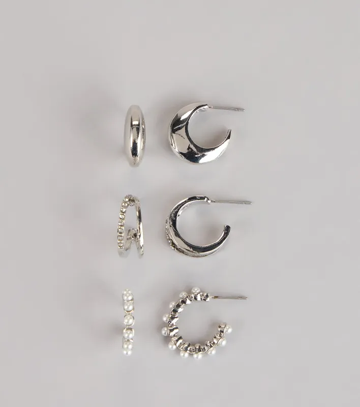 Perfect Stack Huggie Hoop Earrings Set sold by Windsor