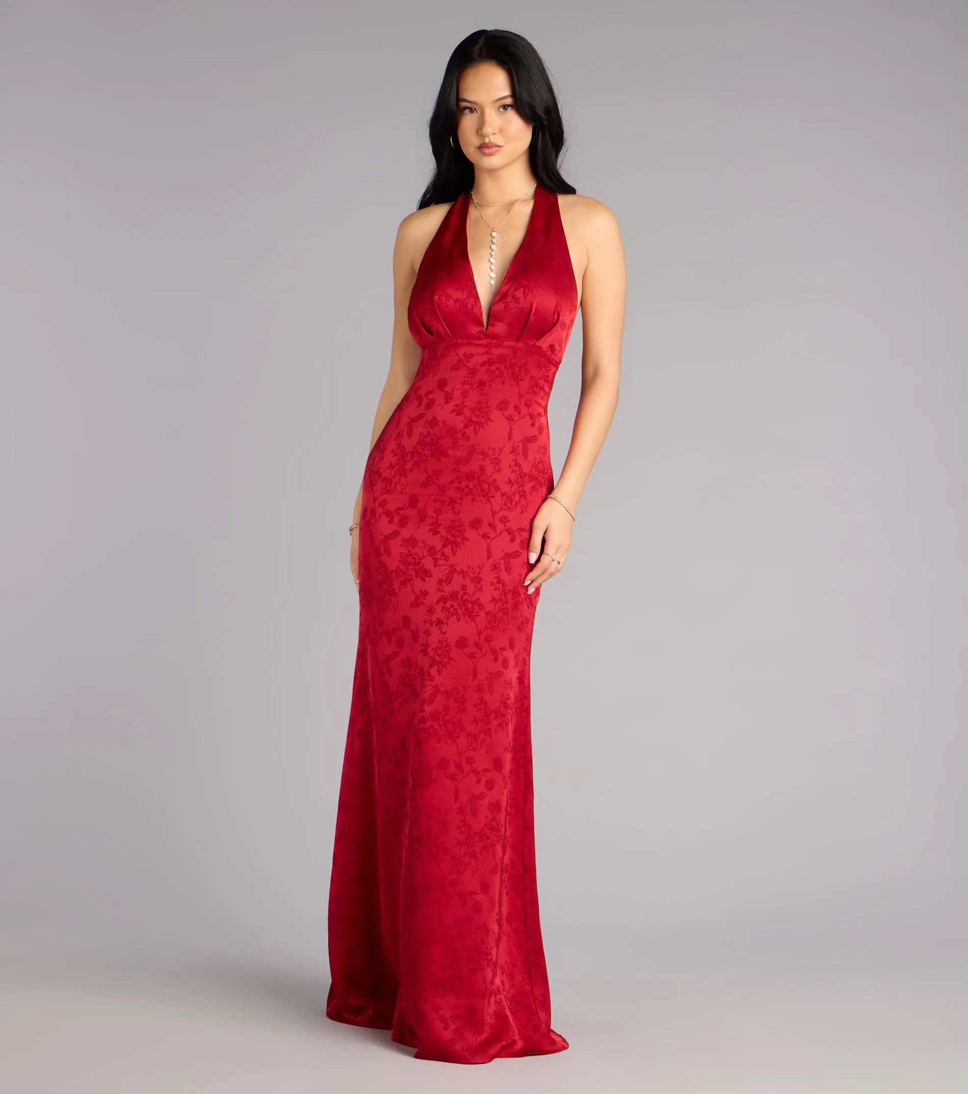 Adelle Satin Halter A-Line Formal Dress sold by Windsor product image thumbnail 5