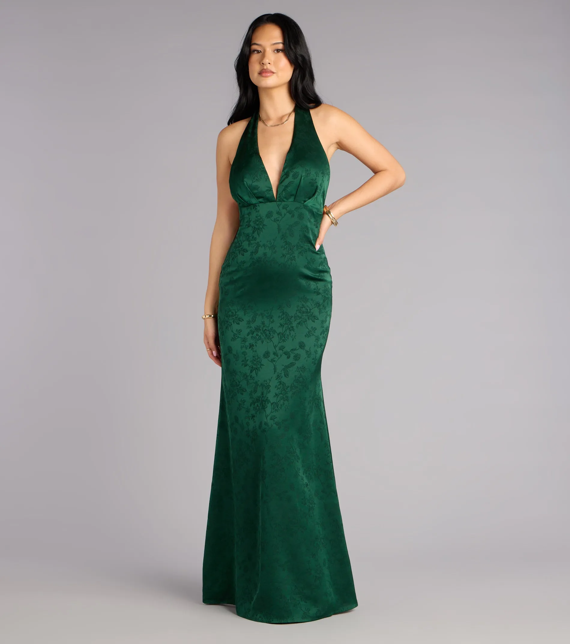 Adelle Satin Halter A-Line Formal Dress sold by Windsor