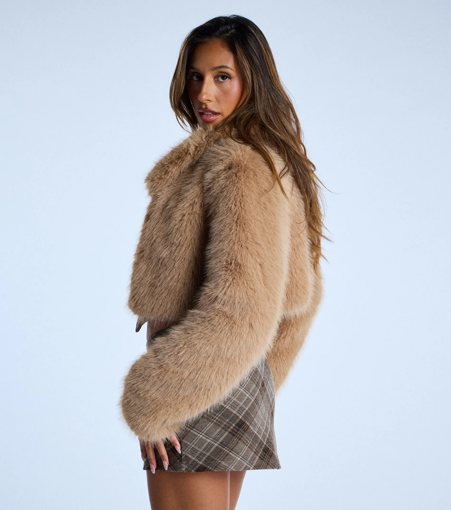 The It Girl Faux Fur Crop Jacket sold by Windsor product image thumbnail 2