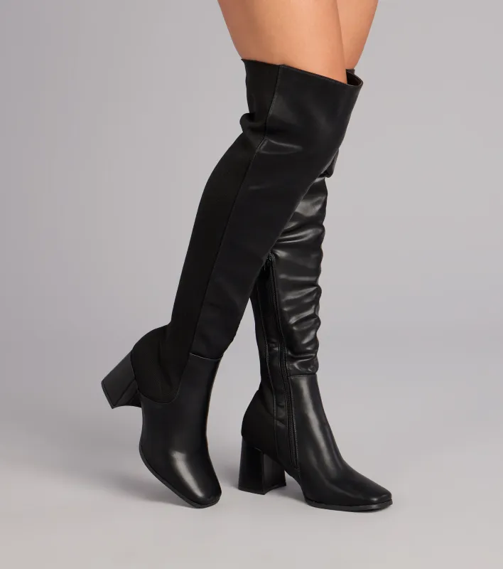 Sleek Confidence Over-The-Knee Boots sold by Windsor