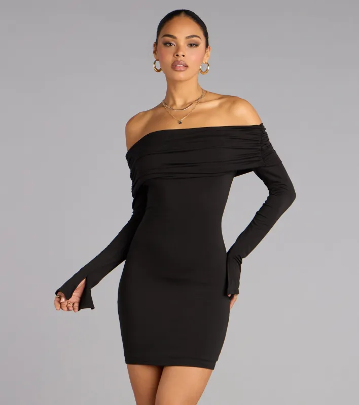 Golden Hour Off-The-Shoulder Mini Dress sold by Windsor