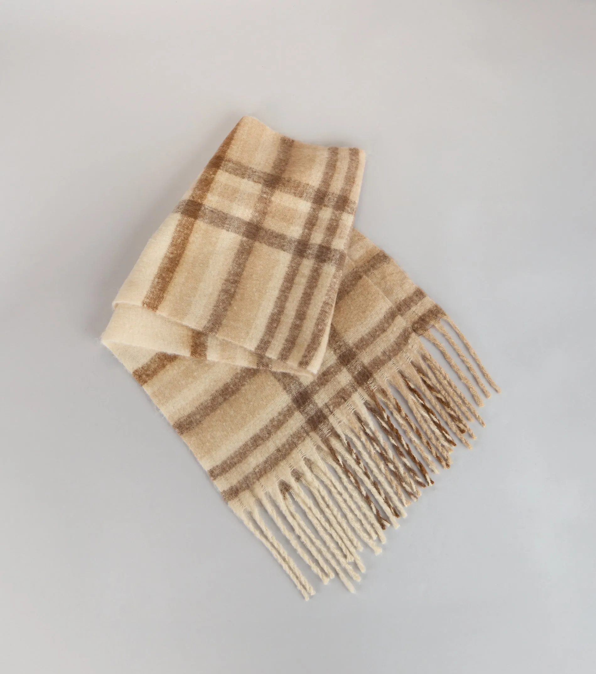 Cozy Check Plaid Knit Scarf sold by Windsor product image thumbnail 2