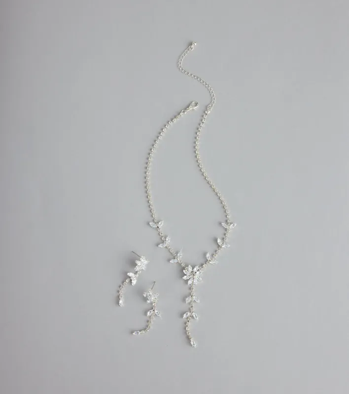 Starlet Bloom Rhinestone Necklace And Earrings Set sold by Windsor